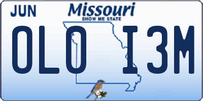 MO license plate OL0I3M