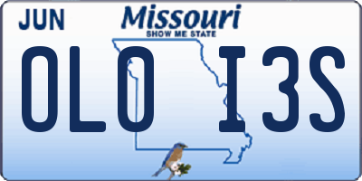 MO license plate OL0I3S