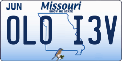 MO license plate OL0I3V