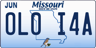 MO license plate OL0I4A