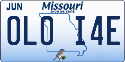 MO license plate OL0I4E