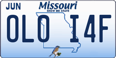 MO license plate OL0I4F