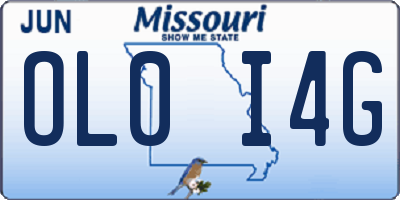 MO license plate OL0I4G