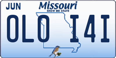 MO license plate OL0I4I