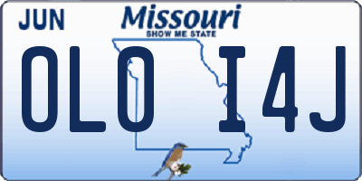 MO license plate OL0I4J