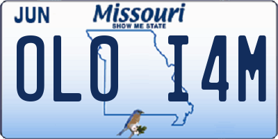 MO license plate OL0I4M