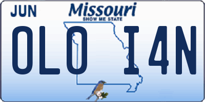 MO license plate OL0I4N