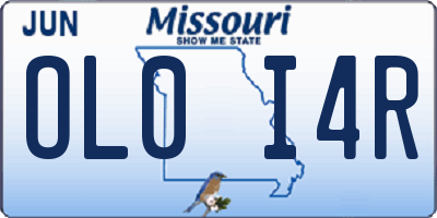 MO license plate OL0I4R