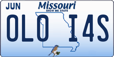 MO license plate OL0I4S