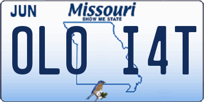 MO license plate OL0I4T