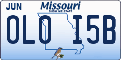MO license plate OL0I5B