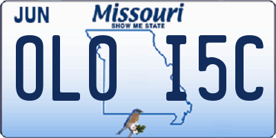 MO license plate OL0I5C