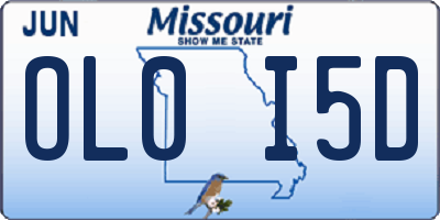 MO license plate OL0I5D
