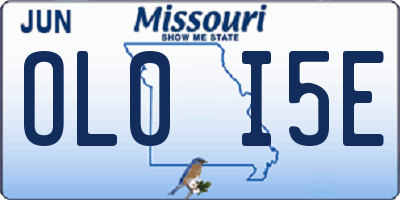 MO license plate OL0I5E