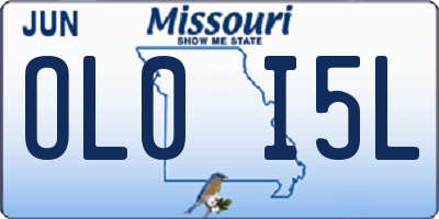 MO license plate OL0I5L