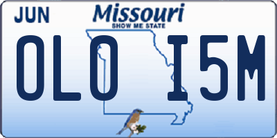 MO license plate OL0I5M