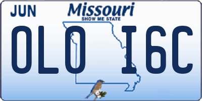 MO license plate OL0I6C