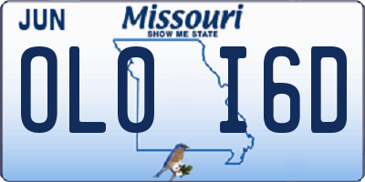 MO license plate OL0I6D