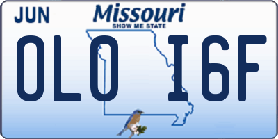 MO license plate OL0I6F