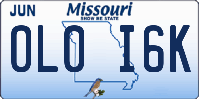 MO license plate OL0I6K