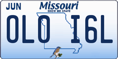 MO license plate OL0I6L