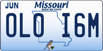 MO license plate OL0I6M