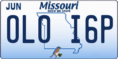 MO license plate OL0I6P