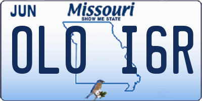 MO license plate OL0I6R