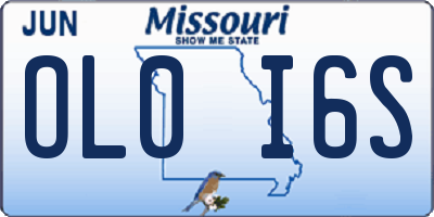 MO license plate OL0I6S