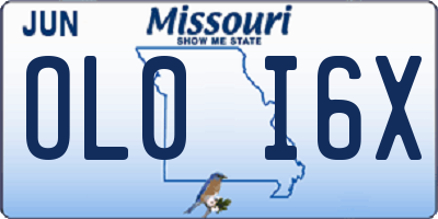 MO license plate OL0I6X