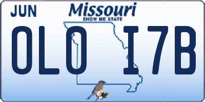 MO license plate OL0I7B