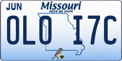 MO license plate OL0I7C