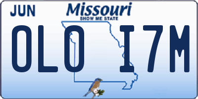 MO license plate OL0I7M