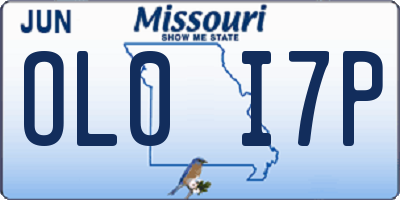 MO license plate OL0I7P