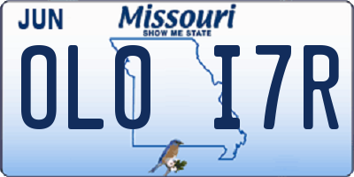 MO license plate OL0I7R
