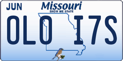 MO license plate OL0I7S
