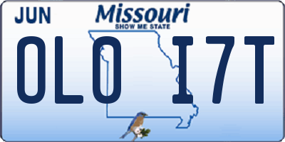 MO license plate OL0I7T