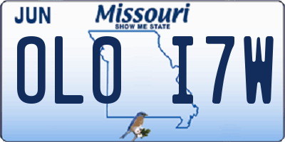 MO license plate OL0I7W