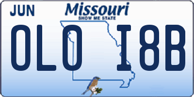 MO license plate OL0I8B