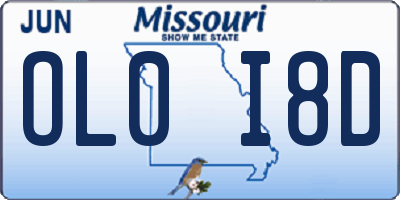 MO license plate OL0I8D