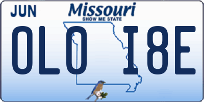 MO license plate OL0I8E