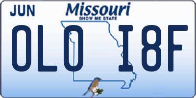 MO license plate OL0I8F