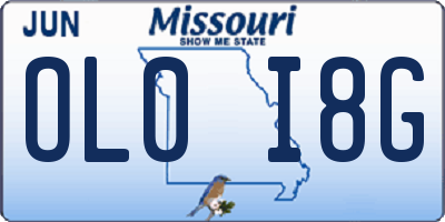 MO license plate OL0I8G