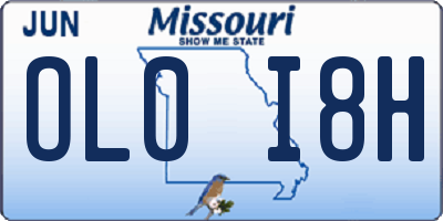 MO license plate OL0I8H