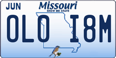 MO license plate OL0I8M