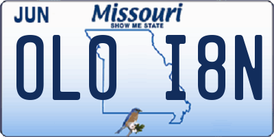 MO license plate OL0I8N