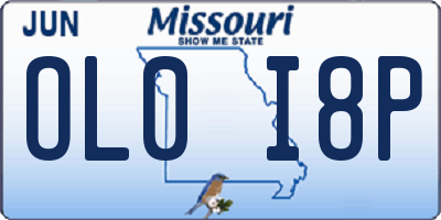 MO license plate OL0I8P