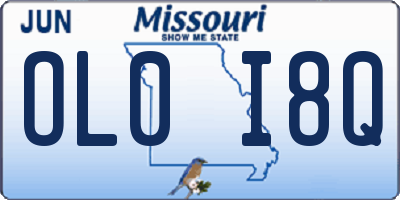 MO license plate OL0I8Q
