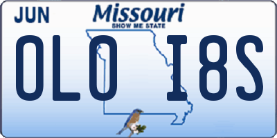 MO license plate OL0I8S