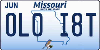 MO license plate OL0I8T